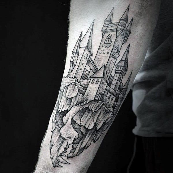 Progress on this Castle tattoo! 🏰 Thanks Jared | Instagram