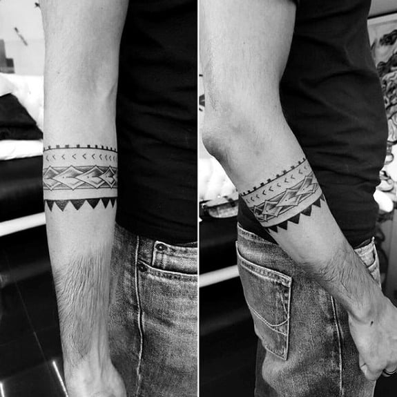 Four Tribal Rows Armband Guys Tattoo Designs