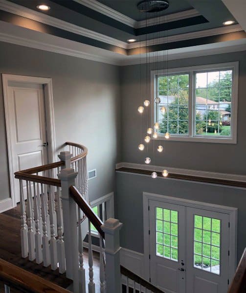 Foyer Staircase Magnificent Trey Ceiling Design Ideas