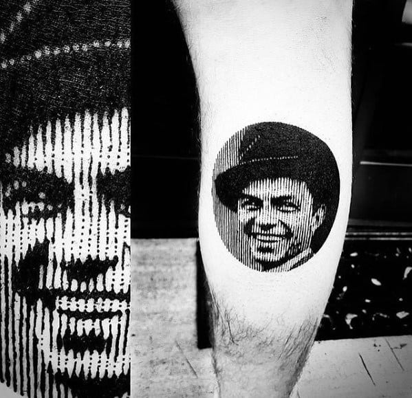 Frank Sinatra Tattoo Design Ideas For Males On Leg Calf