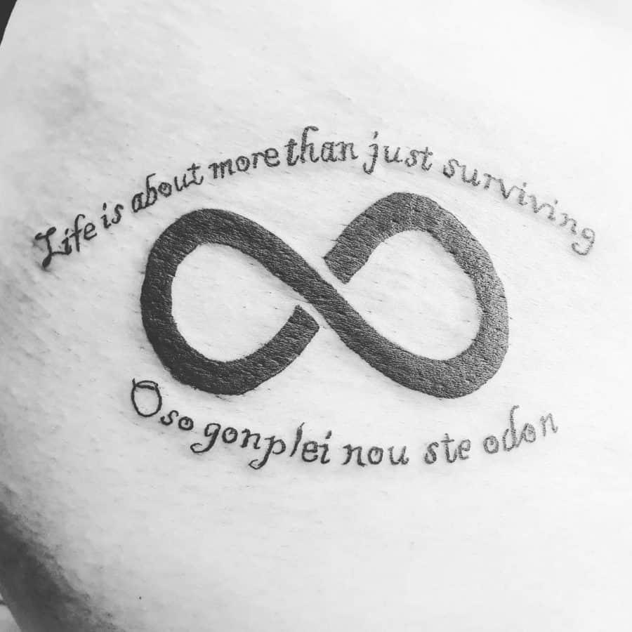 Freehand More Than Just Surviving Script Infinity Tattoo
