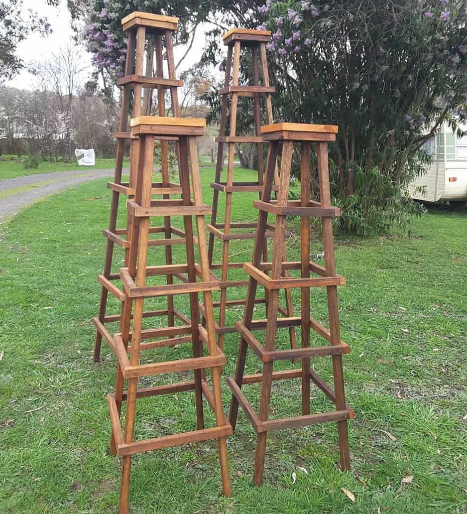 tall wood freestanding garden trellis ideas
