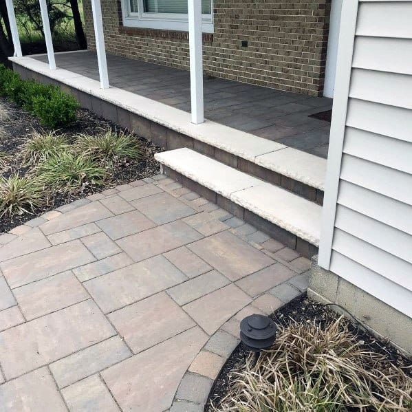 Front Porch Home Exterior Paver Walkway