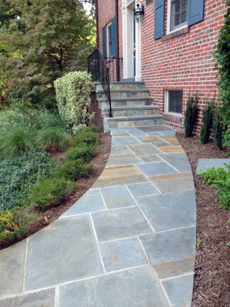 Front Yard Design Ideas For Flagstone Walkway