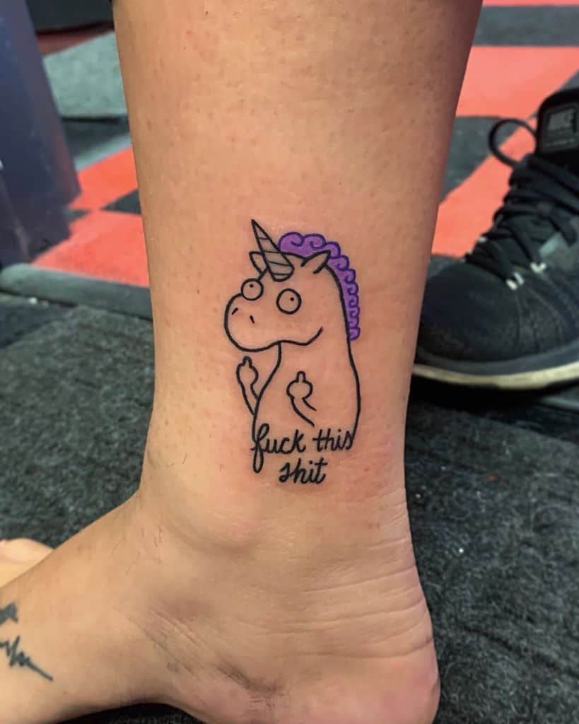 Fuck This Shit Fusion Unicorn Funny Tattoo