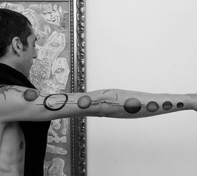 Full Arm Guys Moon Phases Tattoo