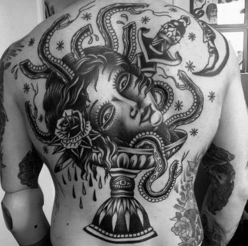 Full Back Cool Vintage Tattoo Design Ideas For Male