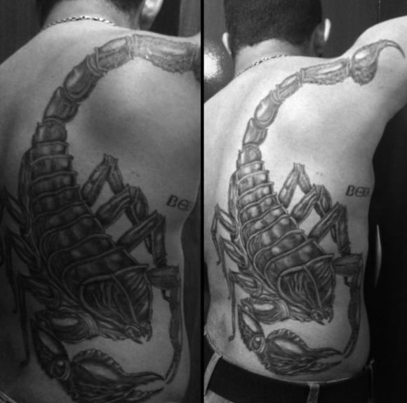 Full Back Giant Scorpio Mens Tattoo Ideas
