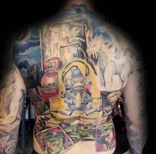 Full Back Incredible Call Of Duty Tattoos For Men