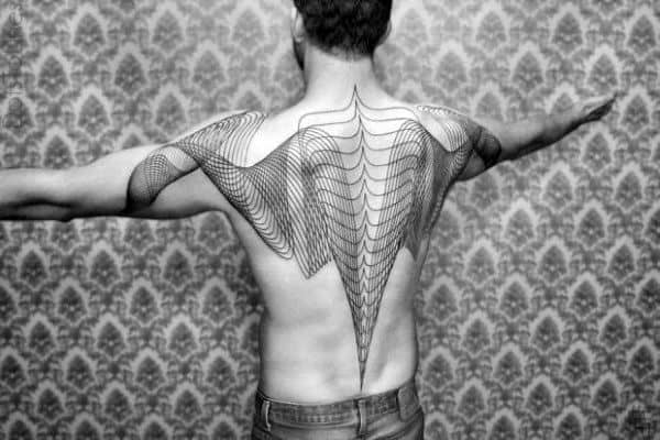 Full Back Line Tattoo For Men