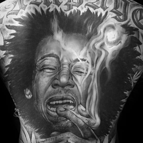 Full Back Themed Bob Marley Guys Tattoos