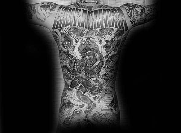 Full Back Themed Krishna Tattoo Ideas For Males