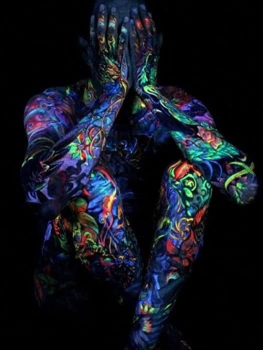 Full Body Mens Glow In The Dark Tattoos