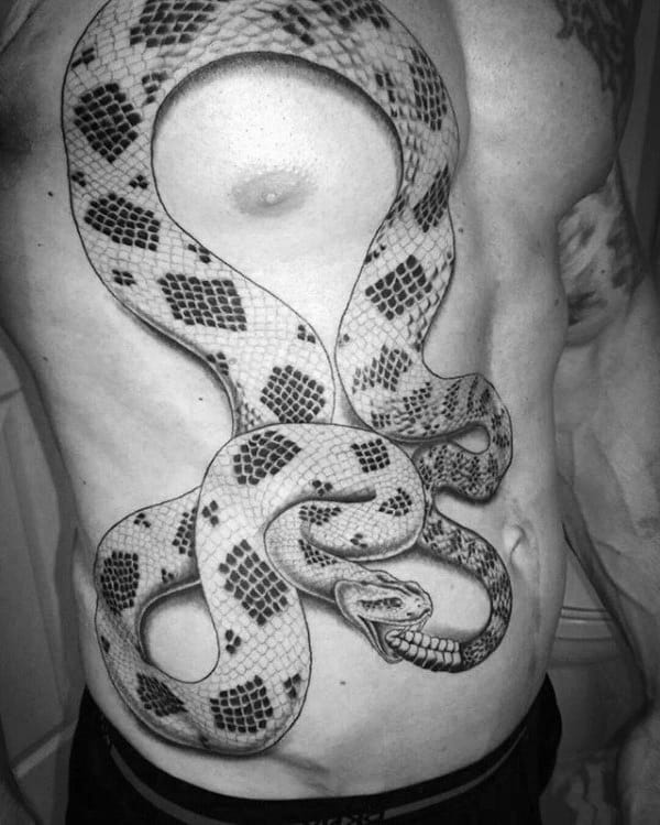 Full Chest Ouroboros Guys Rattlesnake Tattoos