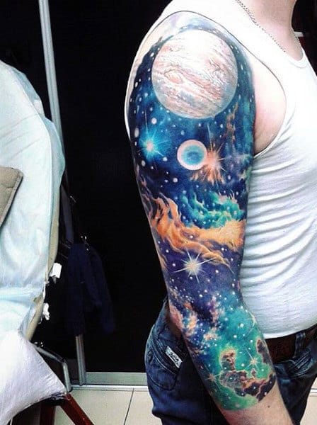 Full Sleeve Astronomy Tattoos For Guys