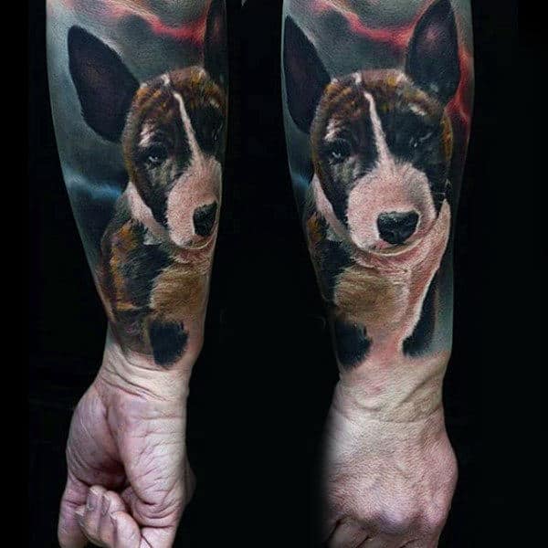 Full Sleeve Dog Tattoo For Guys Realistic