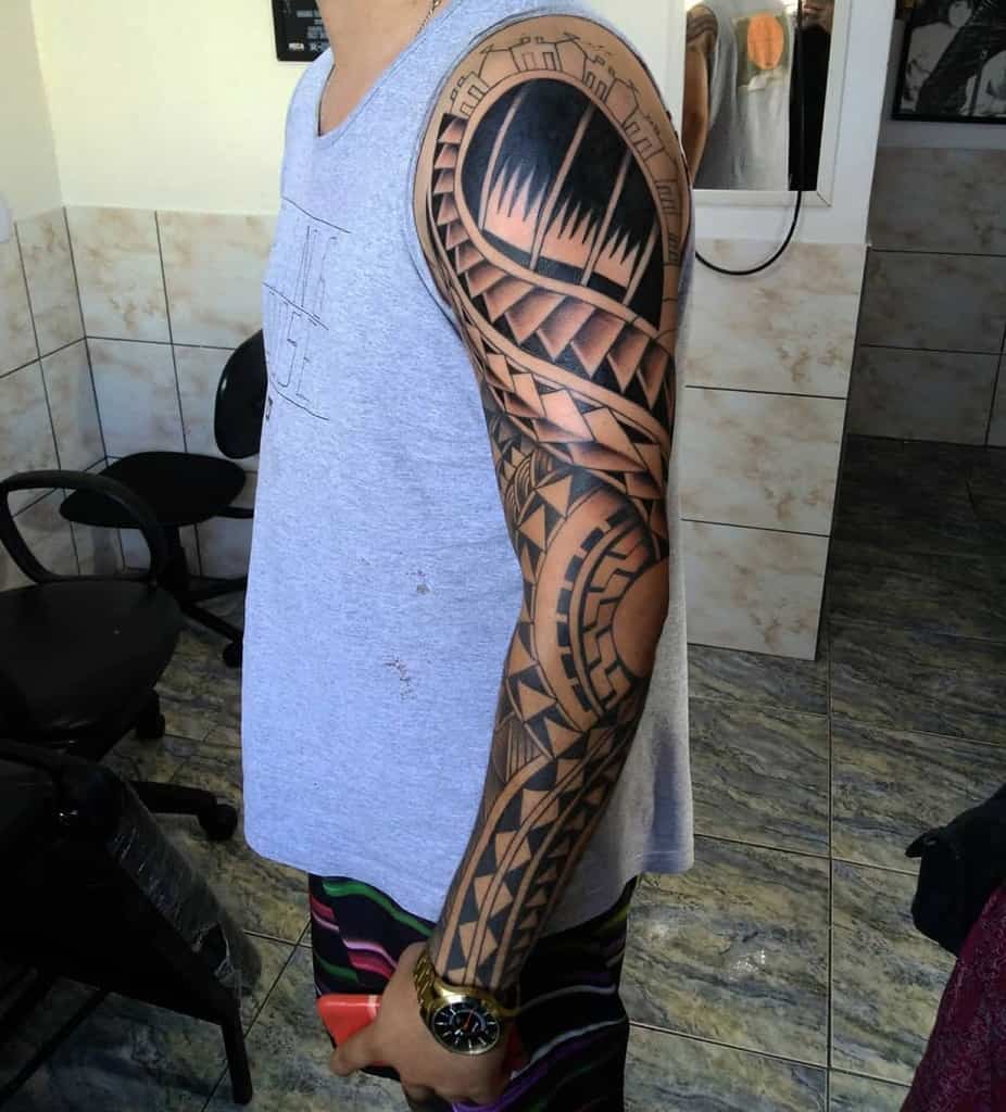 full sleeve polynesian tribal tattoo lastsoultattoos