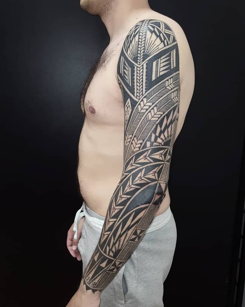 full sleeve polynesian tribal tattoo zele.tetoviranje