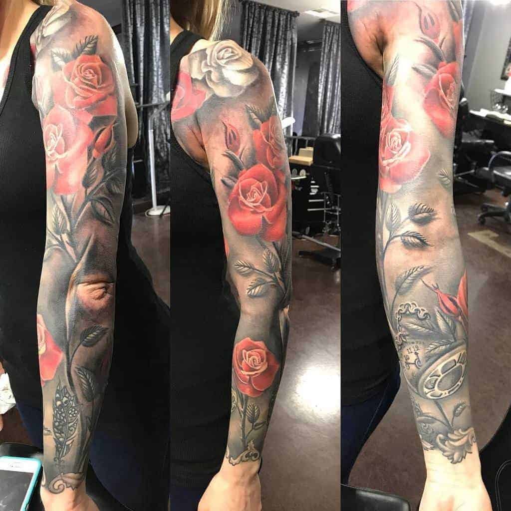 full-sleeve-rose-sleeve-tattoos-bobbymoss23
