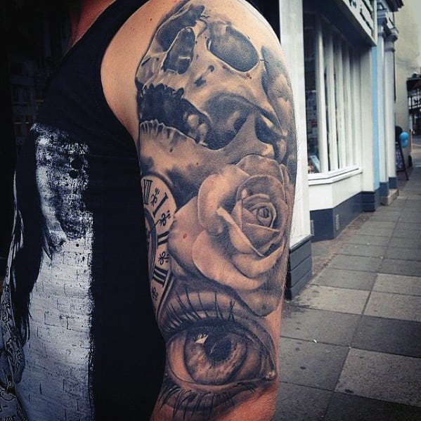 nextluxury realistic rose sleeve 5 tattoos