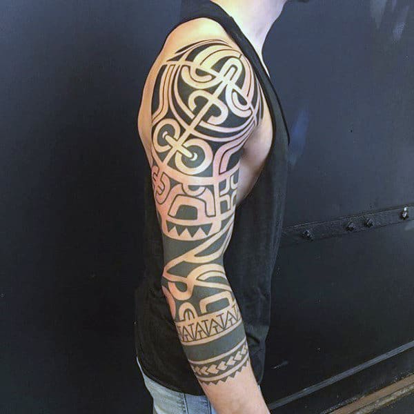 Full Sleeve Tribal Guys Tattoo Designs