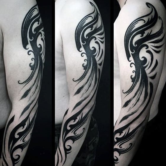 Full Sleeve Tribal Male Tattoos