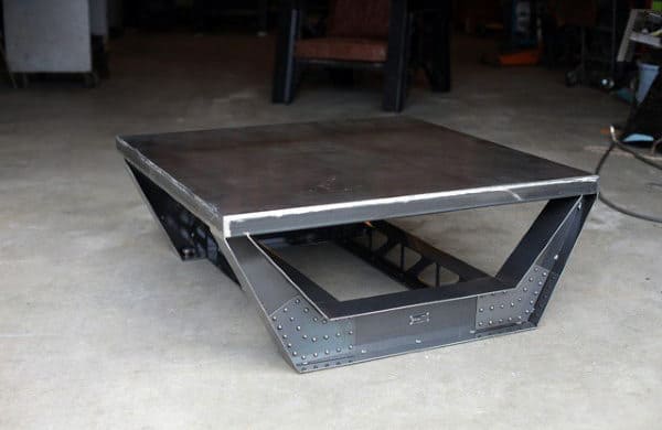 Furniture To Put In A Man Cave Steel Industrial Coffee Table Design