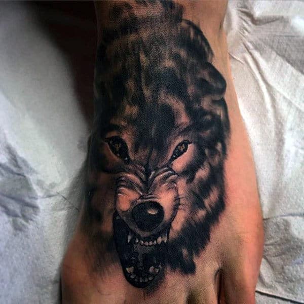 Furry Violent Beast Foot Tattoo Males