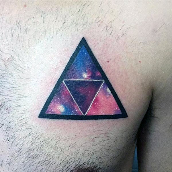 Galaxy Triforce Guys Watercolor Upper Chest Tatoto