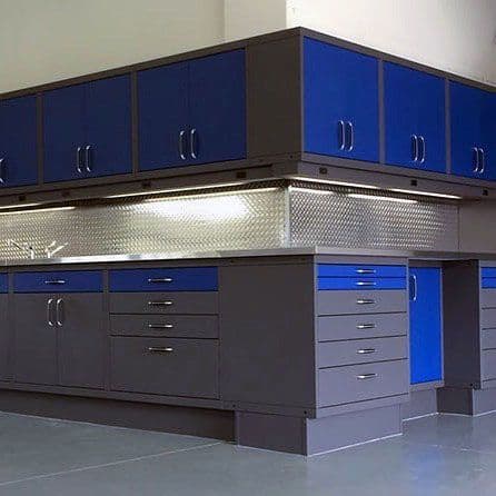 blue garage cabinet