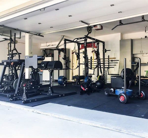 large modern garage gym 