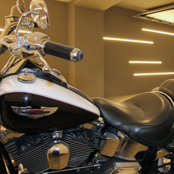 led lighting garage wall motorcycle 