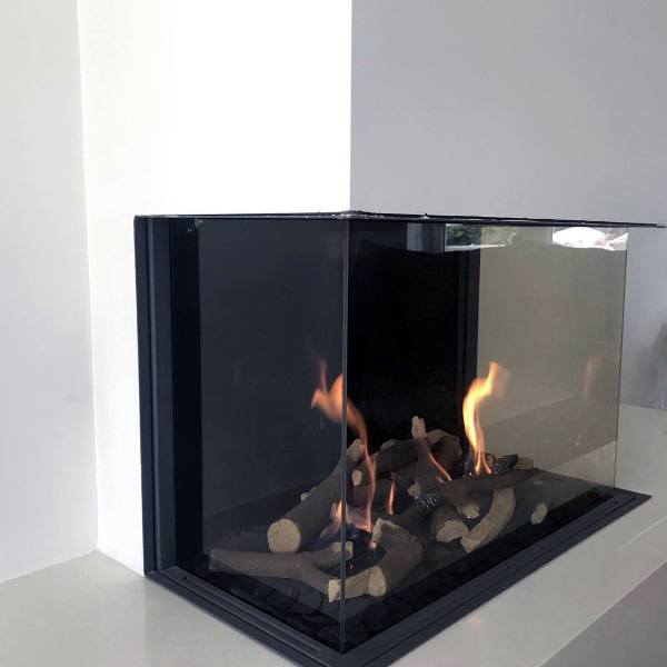 glass fireplace 