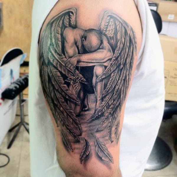 Guardian Angel Wing Tattoos For Guys