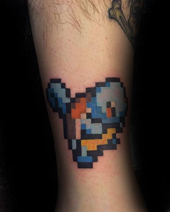 Gentleman With 8 Bit Pokemon Leg Tattoo