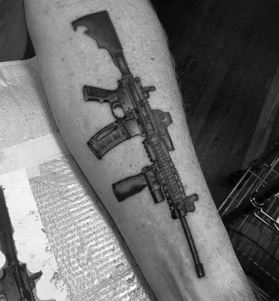 3. Arm AR 15 Tattoos.