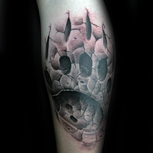 Gentleman With Bear Claw Stone Tattoo 3d