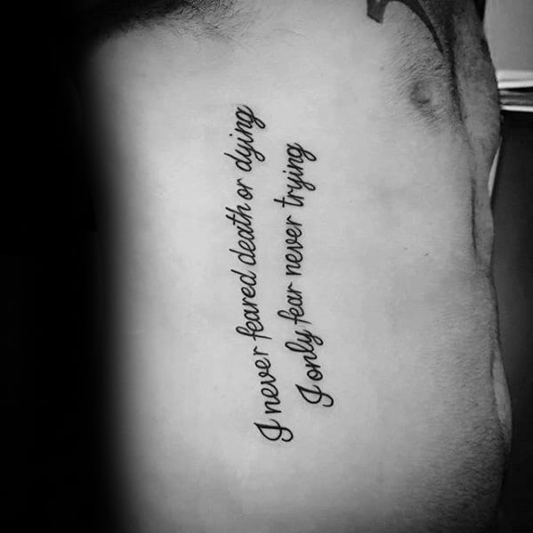 tattoos for men on ribs quotes