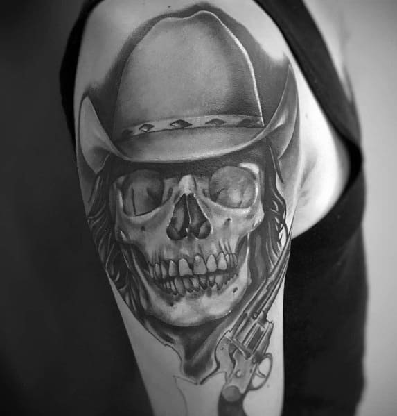 Gentleman With Cowboy Hat Tattoo