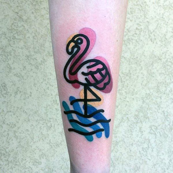 Gentleman With Flamingo Tattoo
