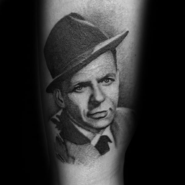 Gentleman With Frank Sinatra Tattoo On Arm