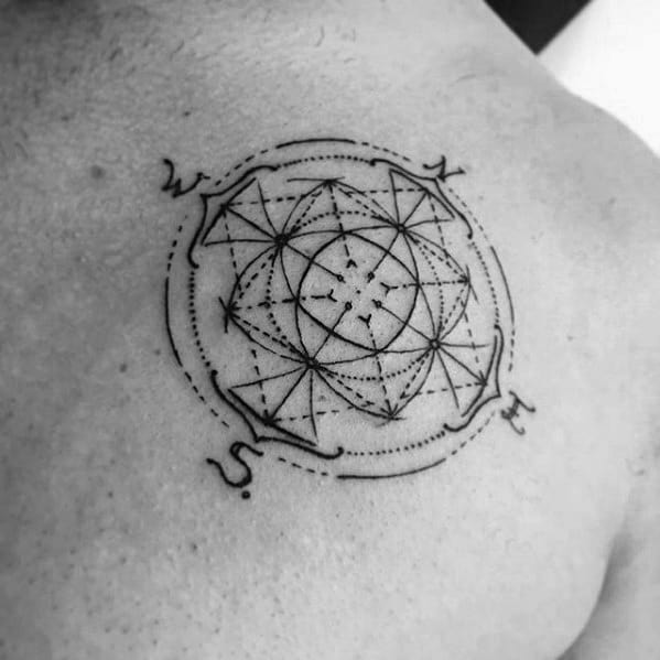 Gentleman With Geometric Compass Tattoo