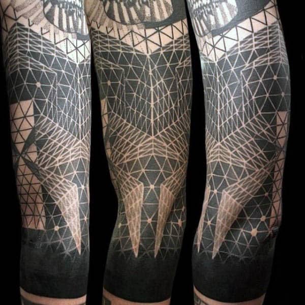 geometric negative space tattoo