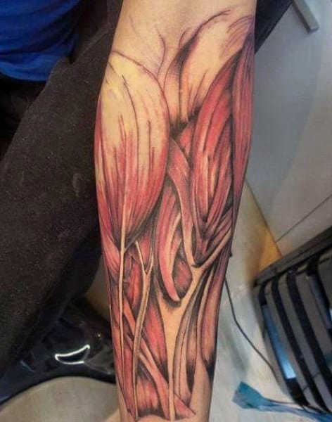 Gentleman With Muscle Forearm Sleeve Tattoo