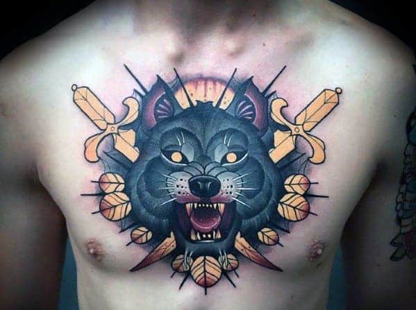 gentleman-with-neo-traditional-wolf-tattoo