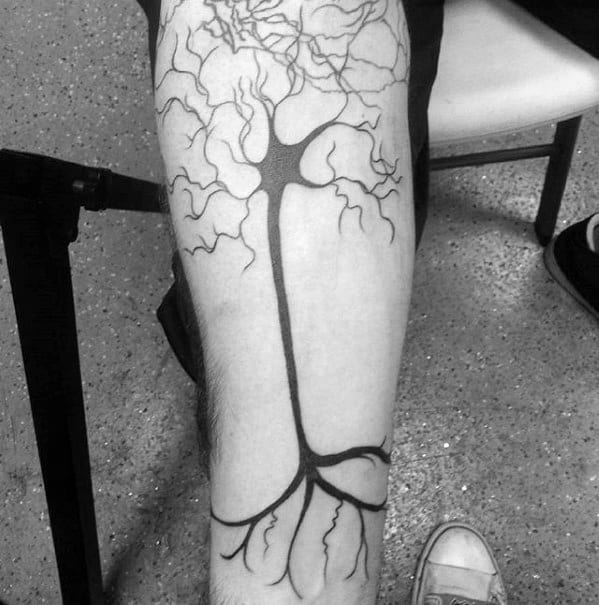 Gentleman With Neuron Tattoo On Inner Forearm