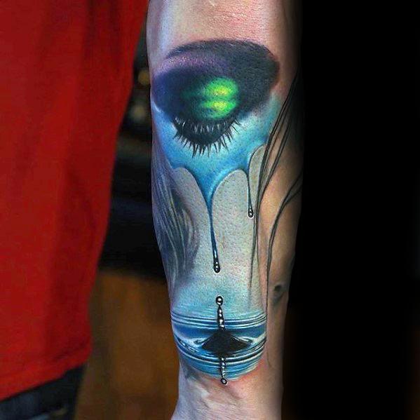 Gentleman With Outer Forearm Surrealism Tattoo