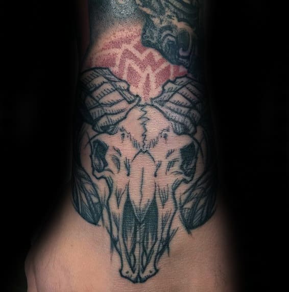 Gentleman With Ram Tattoo On Arms
