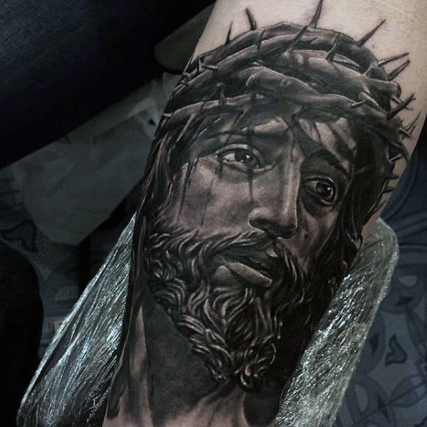 black and grey realistic passion of jesus christ coverup s  Flickr