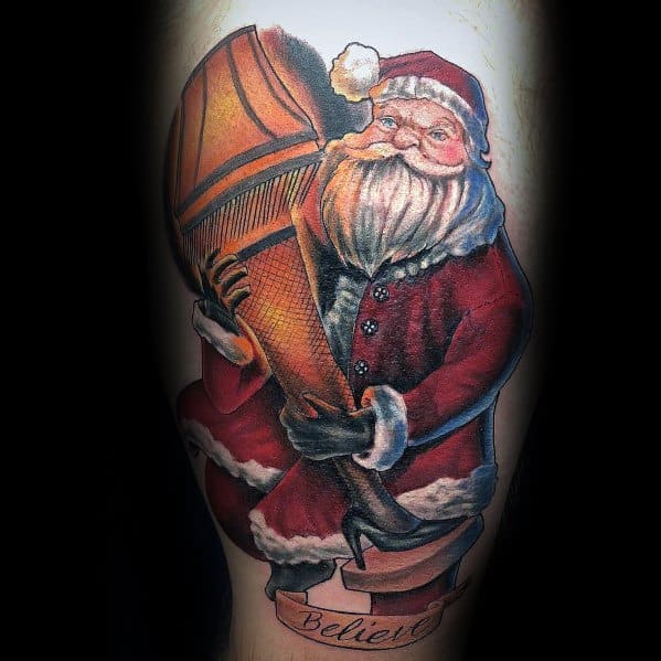 Gentleman With Santa Claus Tattoo